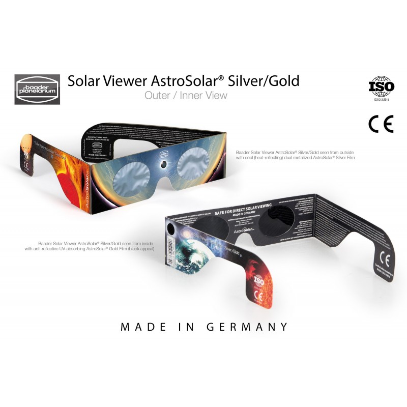 Lot de 10 Lunettes d'observation solaire AstroSolar® Argent/Or